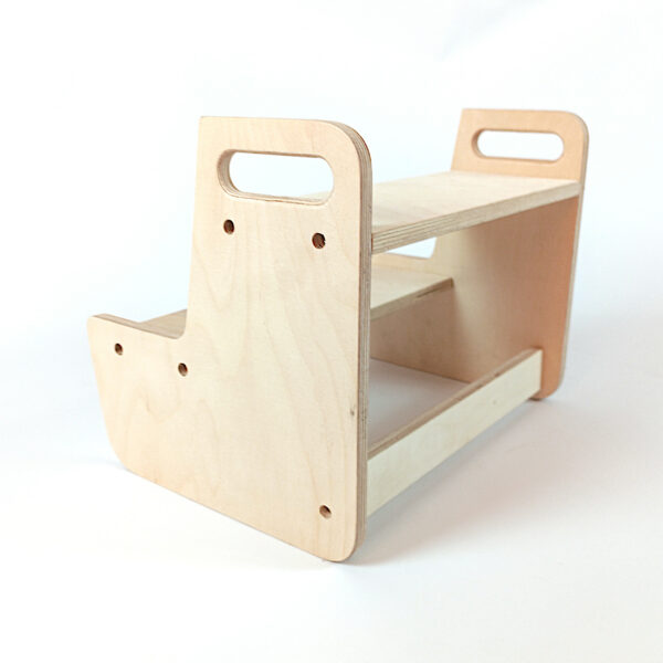 Kinder Tritthocker aus Holz, mini Kitchen Helper, Step Stool, tritthocker für kinder, Montessori, Plattform, 2-Stufiger Tritthocker aus Holz, trapje, trittstufe, petit escabeau enfant, 4