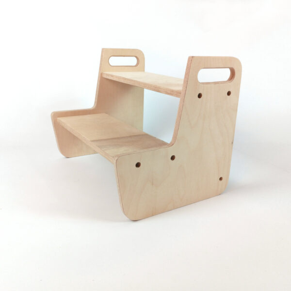 Kinder Tritthocker aus Holz, mini Kitchen Helper, Step Stool, tritthocker für kinder, Montessori, Plattform, 2-Stufiger Tritthocker aus Holz, trapje, trittstufe, petit escabeau enfant, 6