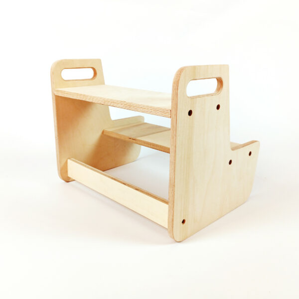 Kinder Tritthocker aus Holz, mini Kitchen Helper, Step Stool, tritthocker für kinder, Montessori, Plattform, 2-Stufiger Tritthocker aus Holz, trapje, trittstufe, petit escabeau enfant, 7