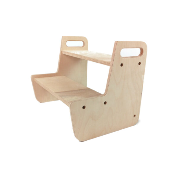 Kinder Tritthocker aus Holz, mini Kitchen Helper, Step Stool, tritthocker für kinder, Montessori, Plattform, 2-Stufiger Tritthocker aus Holz, trapje, trittstufe, petit escabeau enfant, first